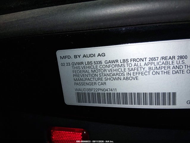 2023 AUDI A6 PREMIUM 45 TFSI QUATTRO S TRONIC 9
