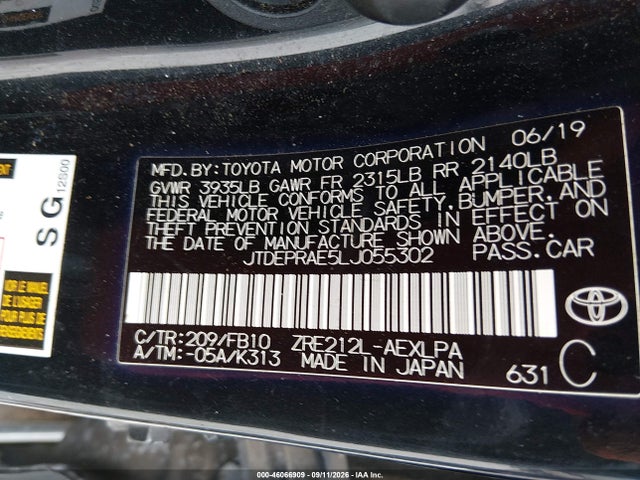 2020 TOYOTA COROLLA LE 9