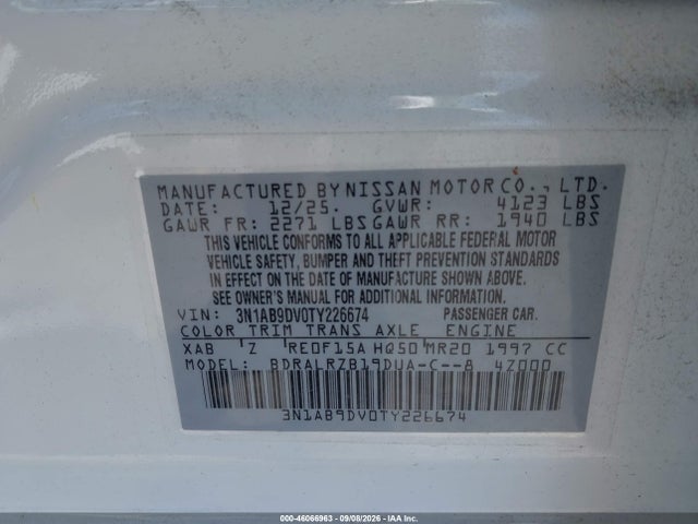 2026 NISSAN SENTRA SR 9
