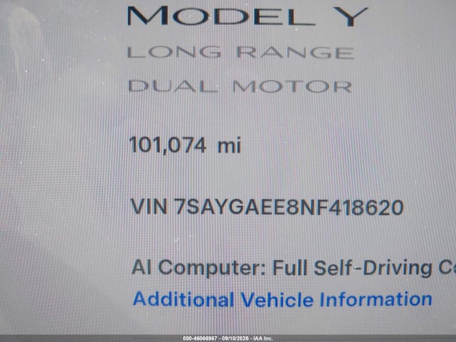 2022 TESLA MODEL Y LONG RANGE DUAL MOTOR ALL-WHEEL DRIVE 15