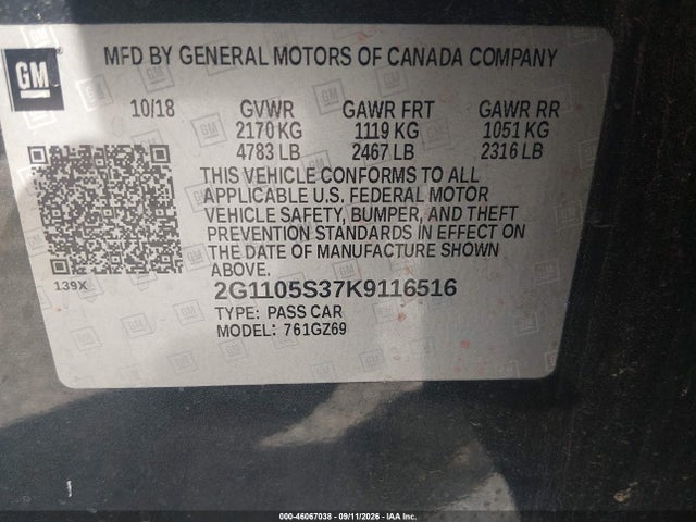 2019 CHEVROLET IMPALA PREMIER 9