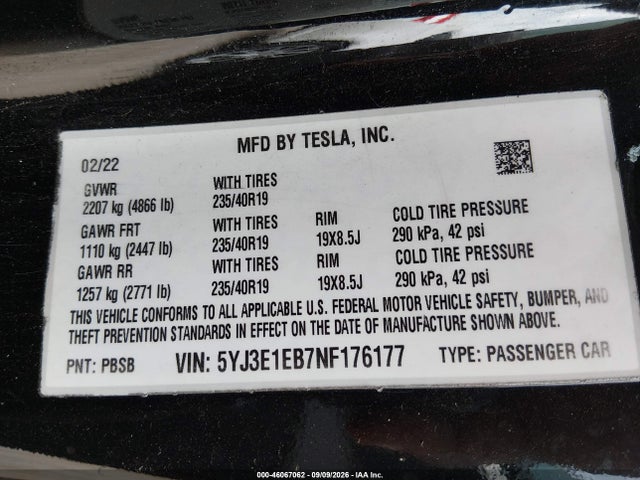 2022 TESLA MODEL 3 LONG RANGE DUAL MOTOR ALL-WHEEL DRIVE 9