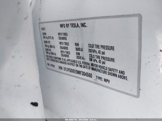2021 TESLA MODEL Y LONG RANGE DUAL MOTOR ALL-WHEEL DRIVE 9