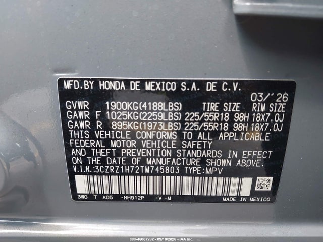 2026 HONDA HR-V 2WD EX-L 9