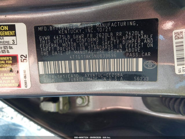 2022 TOYOTA CAMRY SE 9