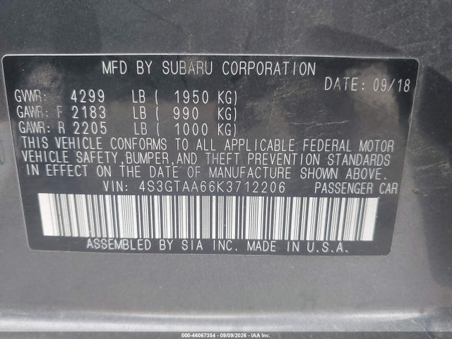 2019 SUBARU IMPREZA 2.0I 9