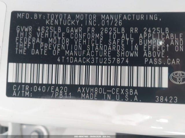 2026 TOYOTA CAMRY SE 9