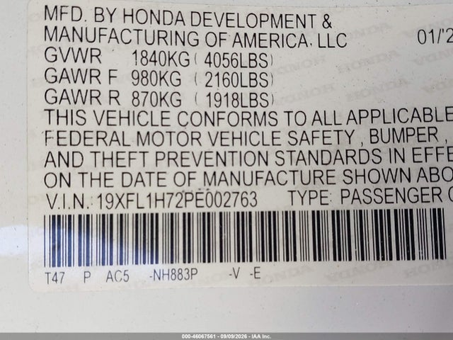 2023 HONDA CIVIC EX-L/EX-L W/O BSI 9
