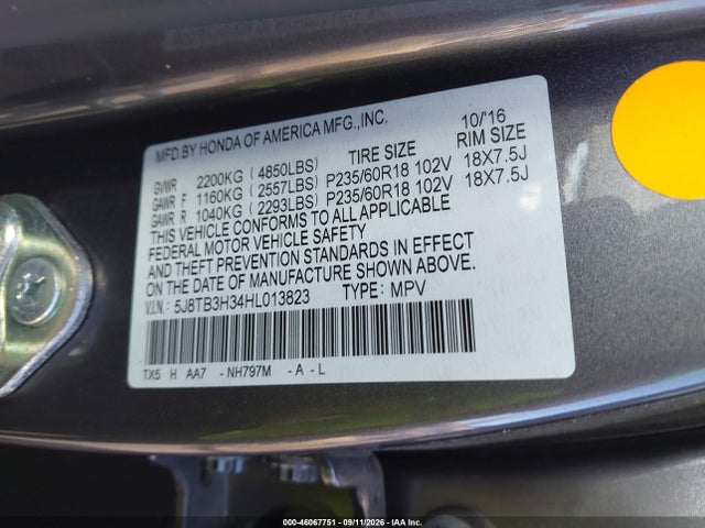 2017 ACURA RDX ACURAWATCH PLUS PACKAGE 9