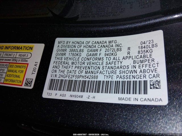 2023 HONDA CIVIC SPORT 9