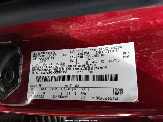2019 FORD F-150 XLT 9