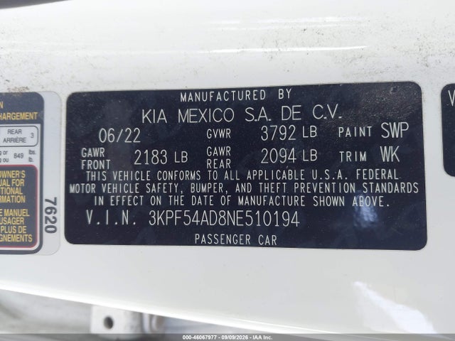 2022 KIA FORTE GT-LINE 9