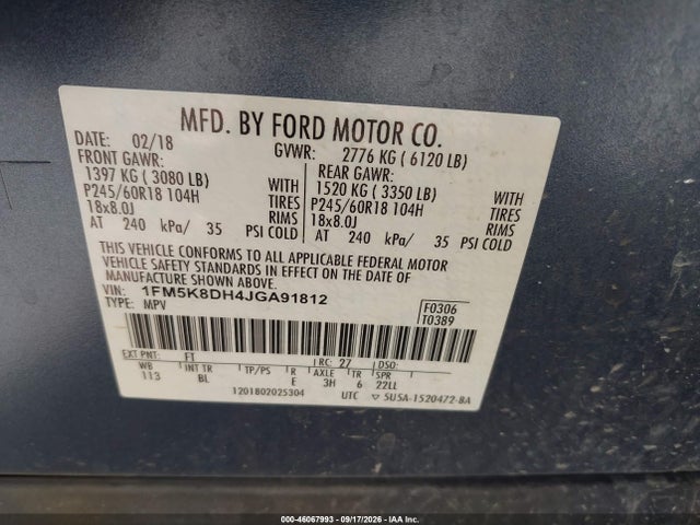 2018 FORD EXPLORER XLT 9