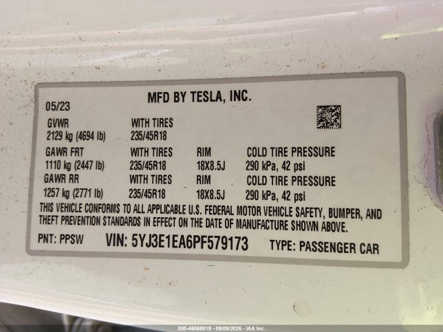 2023 TESLA MODEL 3 REAR-WHEEL DRIVE 9