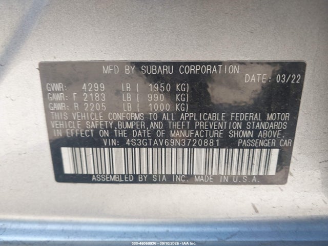 2022 SUBARU IMPREZA PREMIUM 5-DOOR 9