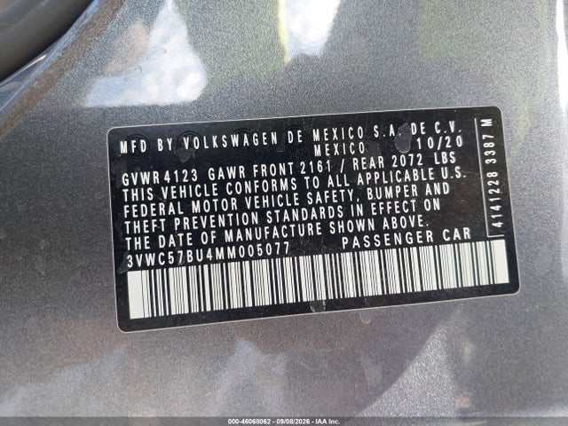 2021 VOLKSWAGEN JETTA 1.4T R-LINE/1.4T S/1.4T SE 9
