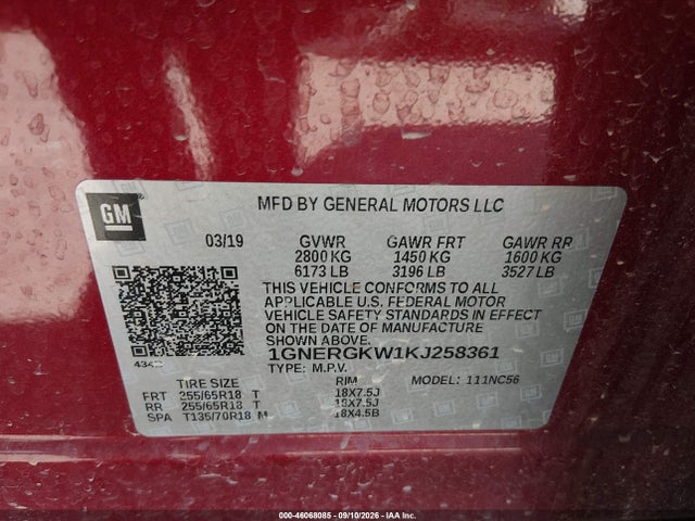 2019 CHEVROLET TRAVERSE 1LT 9