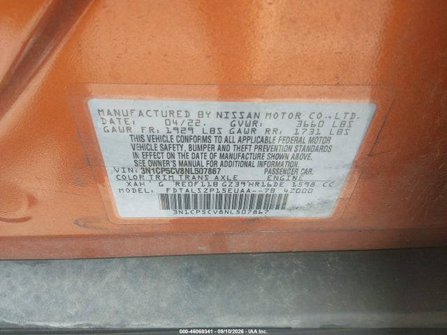 2022 NISSAN KICKS SV XTRONIC CVT 9