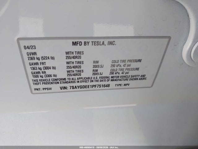 2023 TESLA MODEL Y AWD/LONG RANGE DUAL MOTOR ALL-WHEEL DRIVE 9