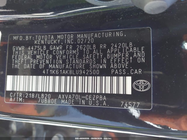2020 TOYOTA CAMRY XSE 9