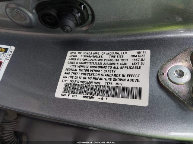 2019 HONDA CR-V EX-L 9