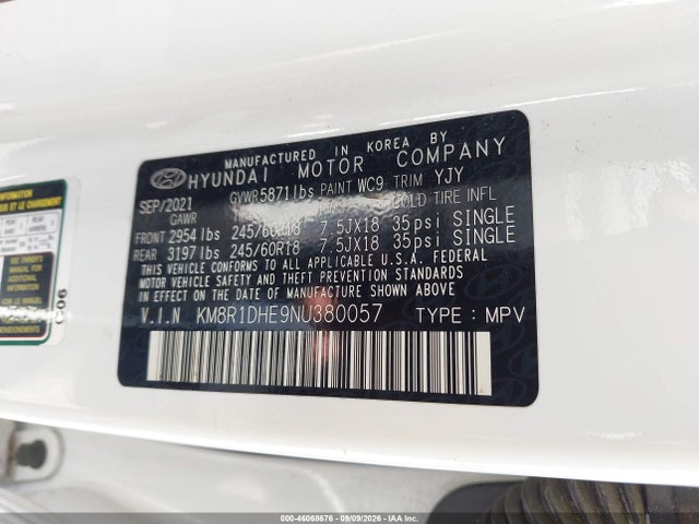 2022 HYUNDAI PALISADE SE 9