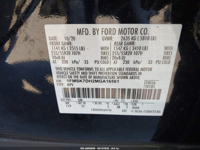 2021 FORD EXPLORER XLT 9