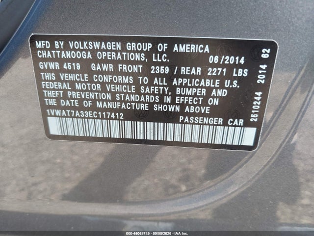 2014 Volkswagen PASSAT 1.8T WOLFSBURG EDITION 照片 9