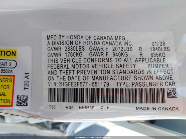 2026 HONDA CIVIC SPORT 9