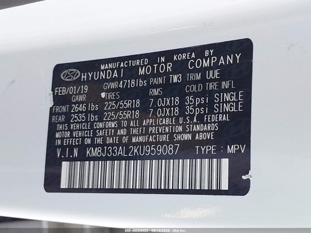 2019 HYUNDAI TUCSON SEL 9