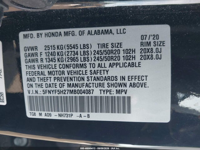 2021 HONDA PILOT 2WD SPECIAL EDITION 9