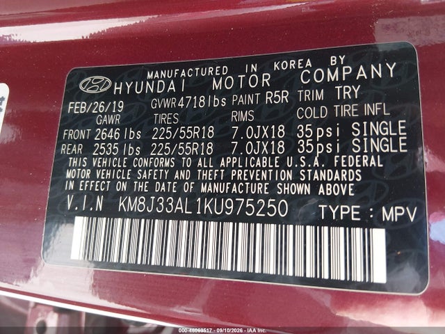 2019 HYUNDAI TUCSON ULTIMATE 9