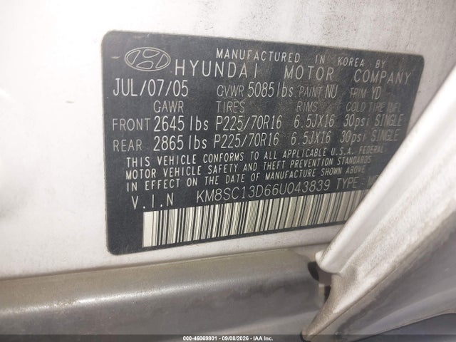 2006 Hyundai SANTA FE GLS 照片 9