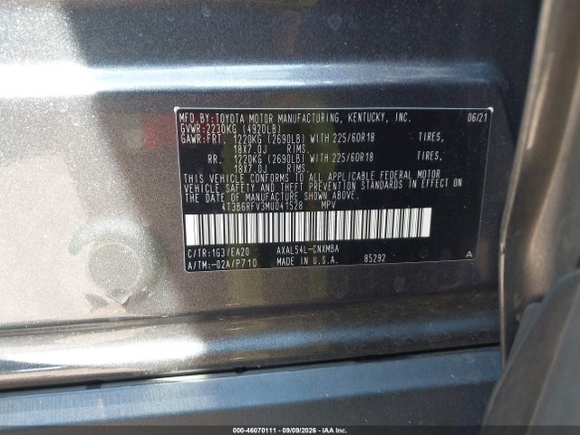 2021 TOYOTA RAV4 HYBRID XLE PREMIUM 9