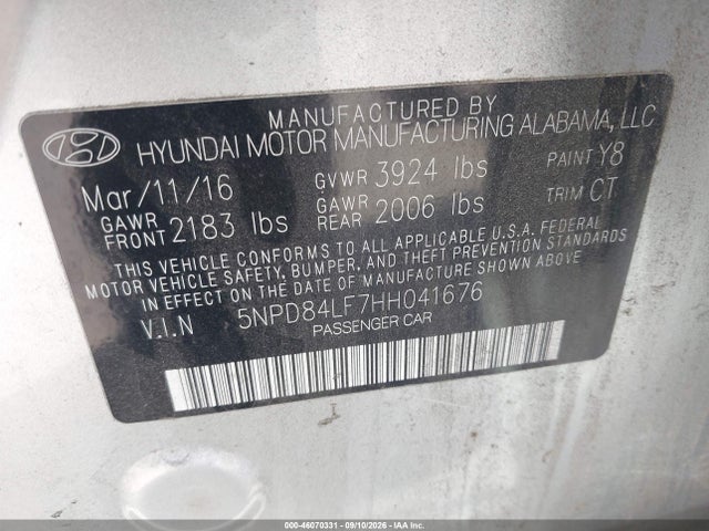 2017 HYUNDAI ELANTRA LIMITED 9