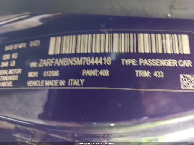 2021 ALFA ROMEO GIULIA TI AWD 9