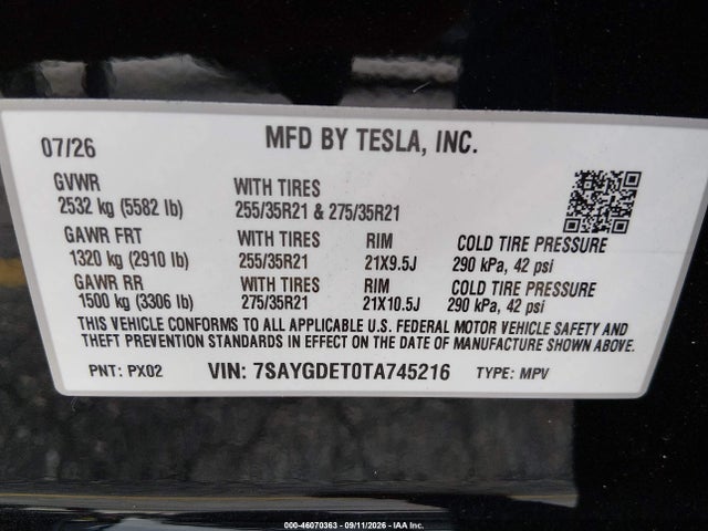 2026 TESLA MODEL Y PERFORMANCE ALL-WHEEL DRIVE 9