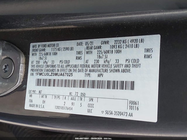 2021 FORD ESCAPE TITANIUM PLUG-IN HYBRID 9
