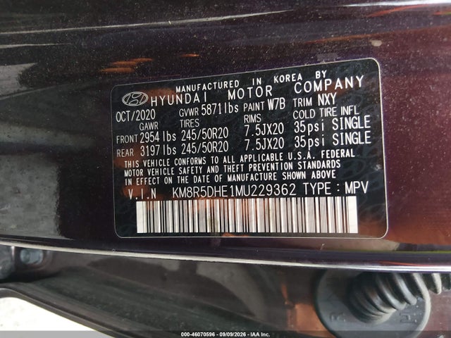2021 HYUNDAI PALISADE LIMITED 9