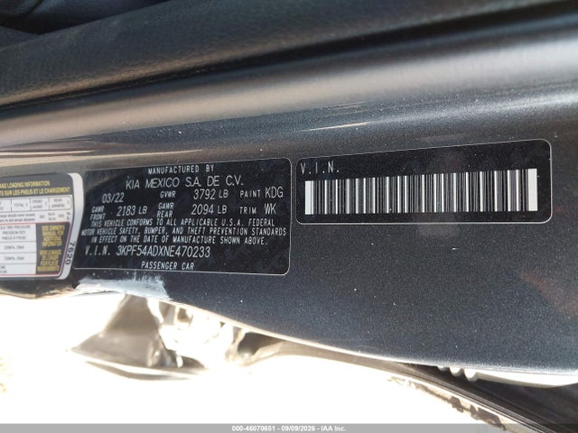 2022 KIA FORTE GT-LINE 9