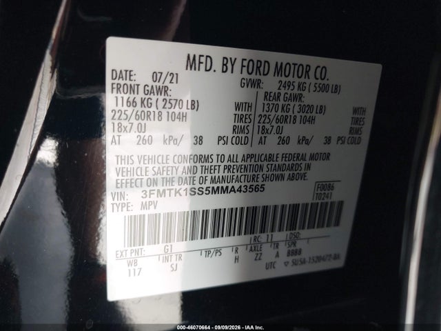 2021 FORD MUSTANG MACH-E SELECT 9