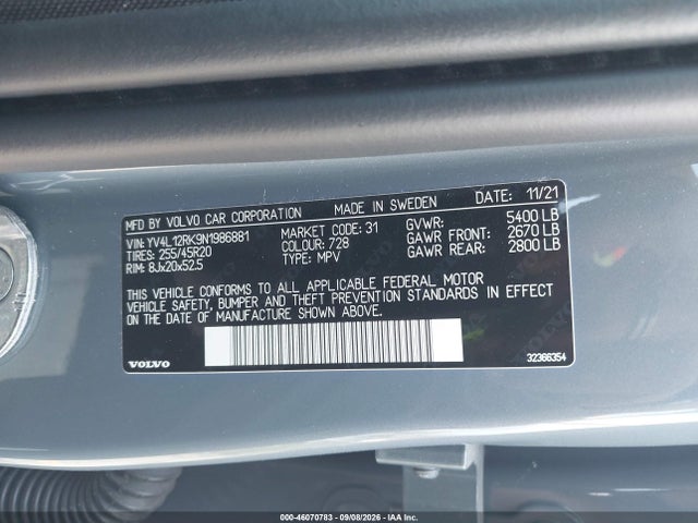 2022 VOLVO XC60 B5 MOMENTUM 9