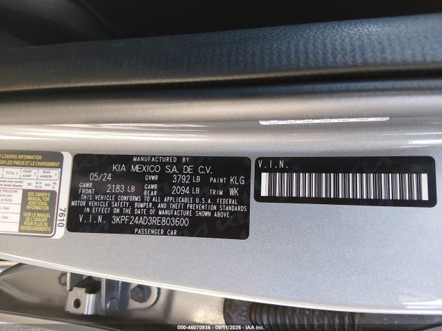 2024 KIA FORTE LXS 9