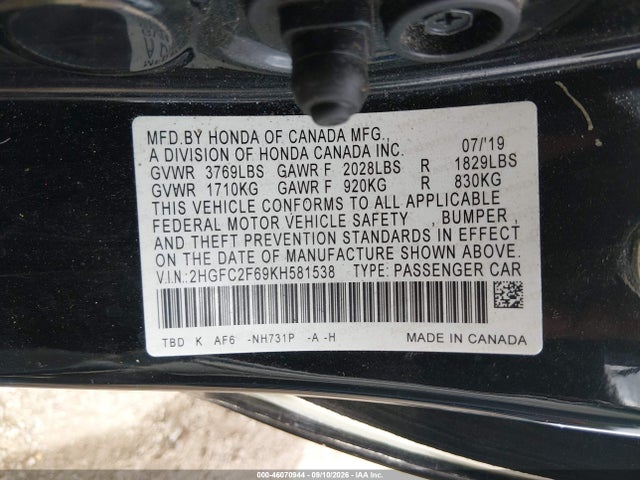 2019 HONDA CIVIC LX 9
