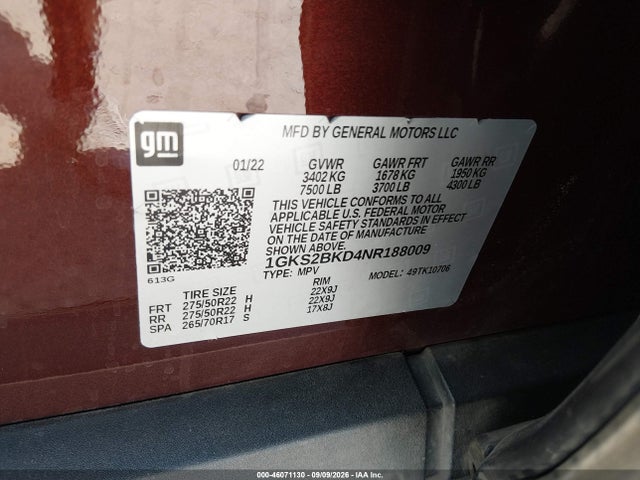 2022 GMC YUKON 4WD SLT 9