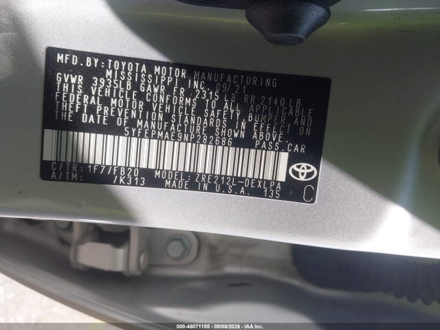 2022 TOYOTA COROLLA LE 9