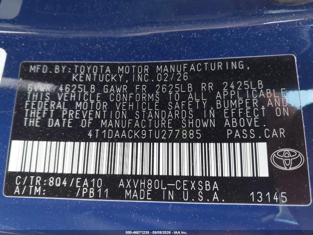 2026 TOYOTA CAMRY SE 9