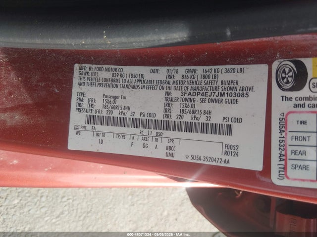 2018 FORD FIESTA SE 9