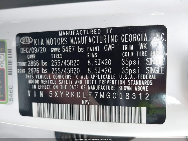 2021 KIA SORENTO SX 9