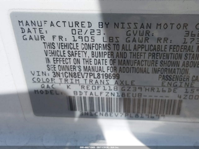 2023 NISSAN VERSA 1.6 SV XTRONIC CVT 9